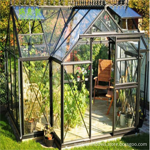 Aluminium Glass Sunroom with Skylight Roof Windows